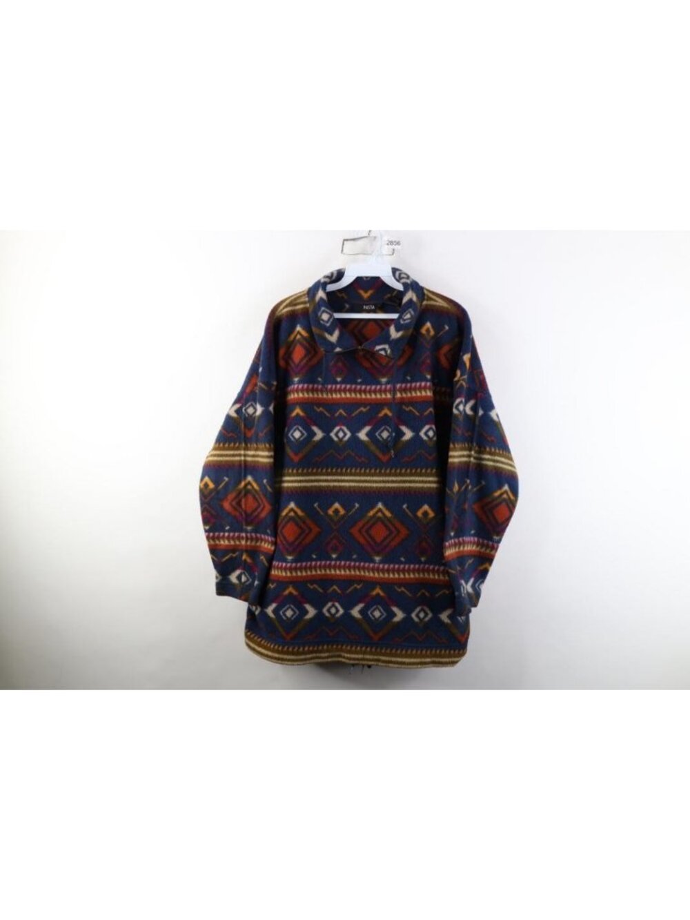 Vintage 90s Streetwear Womens Small Baggy Rainbow Southwestern Fleece Sweater